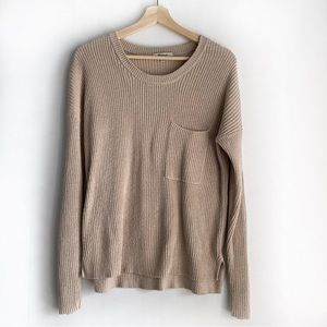 Madewell Beige Crewneck Pocket Sweater
